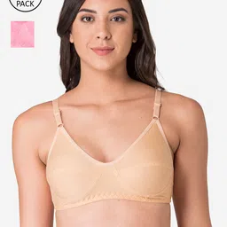 KOMLI Set of 2 Beige & Pink Full Coverage T-shirt Bras-picture-38