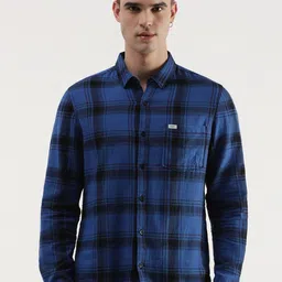Lee Tartan Checked Button Down Collar Cotton Slim Fit Casual Shirt-picture-20