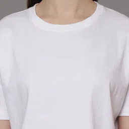 Friskers Women Pack Of 2 Solid Round Neck Oversized T-shirts image 3