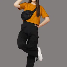 Friskers Women Pack Of 2 Solid Round Neck Oversized T-shirts image 5