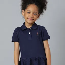 Beverly Hills Polo Club Girls Navy Blue Polo Collar  T-shirt-picture-55