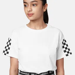 Coolsters by Pantaloons Girls White & Black Monochrome T-shirt-picture-17