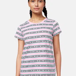 Ajile by Pantaloons Women Lavender & Green Striped T-shirt-picture-30