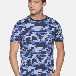 Steenbok Men Navy Blue & Blue Camouflage Printed Cotton T-shirt-picture-31