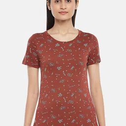 Honey by Pantaloons Women Brown Printed T-shirt-image-95