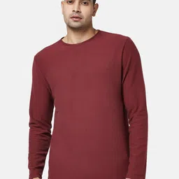 BYFORD by Pantaloons Men Maroon Slim Fit Cotton Polyester T-shirt-picture-16