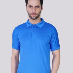 TEEMOODS Men Blue Polo Collar Dri-FIT T-shirt-picture-13