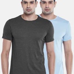 BYFORD by Pantaloons Men Pack of 2 Solid Cotton T-shirt-image-94