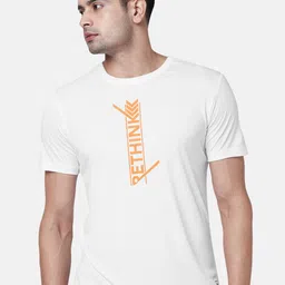 Ajile by Pantaloons Men White Typography Printed Slim Fit T-shirt-picture-13