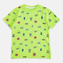 Pantaloons Junior Boys Yellow Printed CottonT-shirt-picture-31