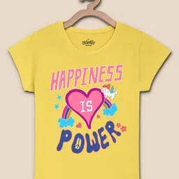 Kids Ville Girls Cotton Typography Printed T-shirt-picture-50