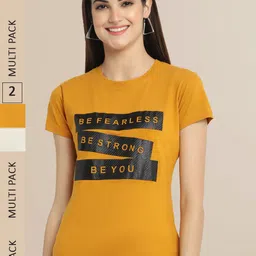 Fabflee Women Pack Of 2 Printed Cotton T-shirt-image-66