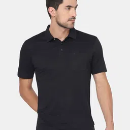 Blackberrys Men Navy Blue Polo Collar Slim Fit Cotton T-shirt-picture-49