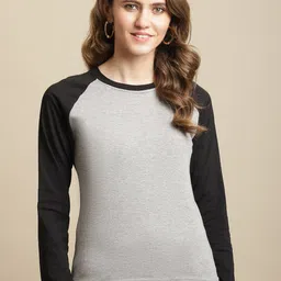 Fabflee Women Colourblocked Cotton T-shirt-picture-33