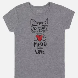 PROTEENS Girls Grey Typography Printed T-shirt-image-69