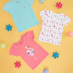 Pantaloons Baby Pack Of 3 Girls Graphic Printed Round Neck T-shirts-picture-25