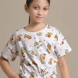 Kids Ville Girls Garfield Printed Pure Cotton Relaxed Fit Tshirts-picture-24