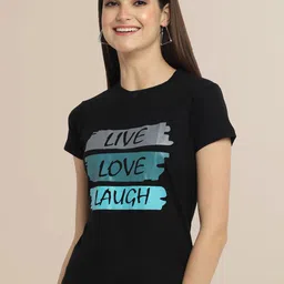 Fabflee Women Red & Black Typography Printed Pack of 2 Cotton T-shirt image 5