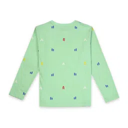 Gini and Jony Boys Green Printed T-shirt image 2
