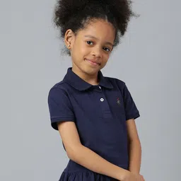 Beverly Hills Polo Club Girls Navy Blue Polo Collar  T-shirt image 3