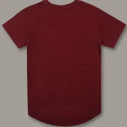 Jumping Joey Boys White & Maroon Pure Cotton T-shirt image 4