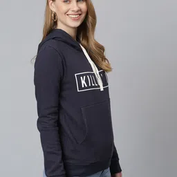 Campus Sutra Women Blue Typography Printed Sweatshirt image 3