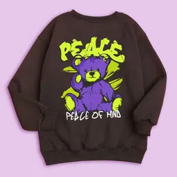 NUSYL Kids Graphic Printed Fleece Oversized Sweatshirt image 3