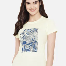 Fabflee Pack of 3 Printed Round Neck Cotton T-shirts image 3