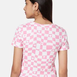 Coolsters by Pantaloons Girls Pink Checked T-shirt image 5