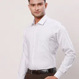 Raymond Contemporary-Fit Opaque Micro Checked Cotton Formal Shirt image 4