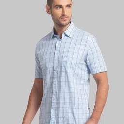 Parx Men Slim Fit Windowpane Checked Casual Cotton Shirt image 4