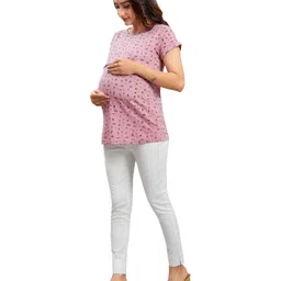 mama & bebe Women Printed Maternity Feeding T-shirt image 5