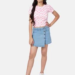 Coolsters by Pantaloons Girls Pink Checked T-shirt image 4