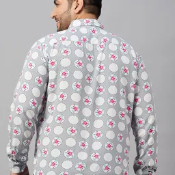 SHOWOFF Plus Plus Size Smart Floral Printed Cotton Casual Shirt image 5