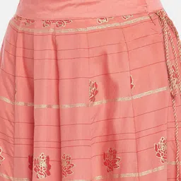 AKKRITI BY PANTALOONS Women Coral Floral Printed Flared Maxi Skirts image 5