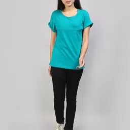 SillyBoom Women Teal T-shirt image 3