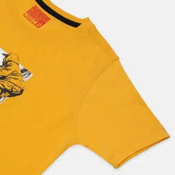 AXM CHAMP Boys Pack of 2 Yellow & Blue Printed Cotton T-shirt image 3