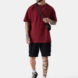 The souled store Solids Superhero Red Red Oversized T-Shirts image 5