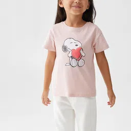 Mango Kids Girls Pure Cotton Snoopy Printed T-shirt-picture-15