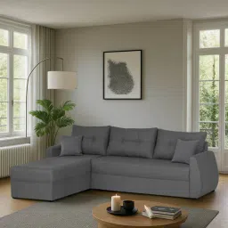 mintwud from pepperfry Indigo RHS Sectional Sofa (2+ Lounger) In Steel Grey Colour-picture-16