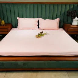 aetherea world Baby Pink 500TC 100% Cotton Solid Bed Sheet Collection by Aethrea World-picture-11