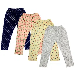 IndiWeaves Girls Pack Of 4 Printed Pure Cotton Capris-picture-27