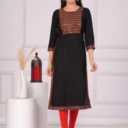 Mizaz Embellished Yoke Design Straight Kurta-picture-19