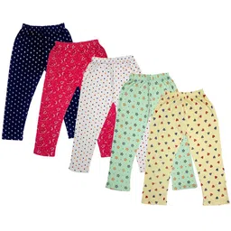 IndiWeaves Girls Pack Of 5 Printed Pure Cotton Capris-picture-25