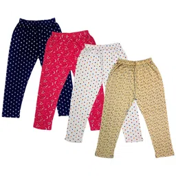 IndiWeaves Girls Pack Of 4 Printed Pure Cotton Capris-picture-33