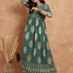 Sangria Ethnic Motifs Printed A-Line Kurta-picture-39