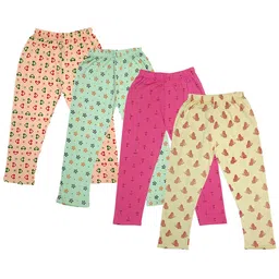 IndiWeaves Girls Pack Of 4 Printed Pure Cotton Capris-picture-17