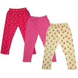 IndiWeaves Girls Pack Of 3 Printed Pure Cotton Capris-picture-39