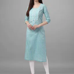 BAPS Woven Design Round Neck Pure Cotton Kurta-picture-13