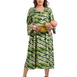 Be You Abstract Printed A Line Maternity Dress-picture-29